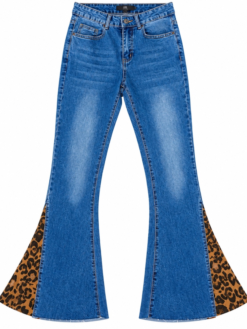 Lucky & Blessed Flare Jeans Size 2 Leopard Print Stretch High Rise Y2K style